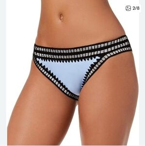 Bar III Light Blue and Navy Bikini Bottom